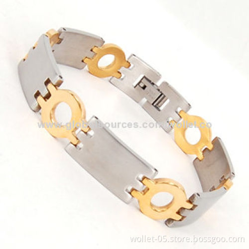 Fashion High Quantity Metal Bracelet, Made of Titanium, Customized Logos Accepted